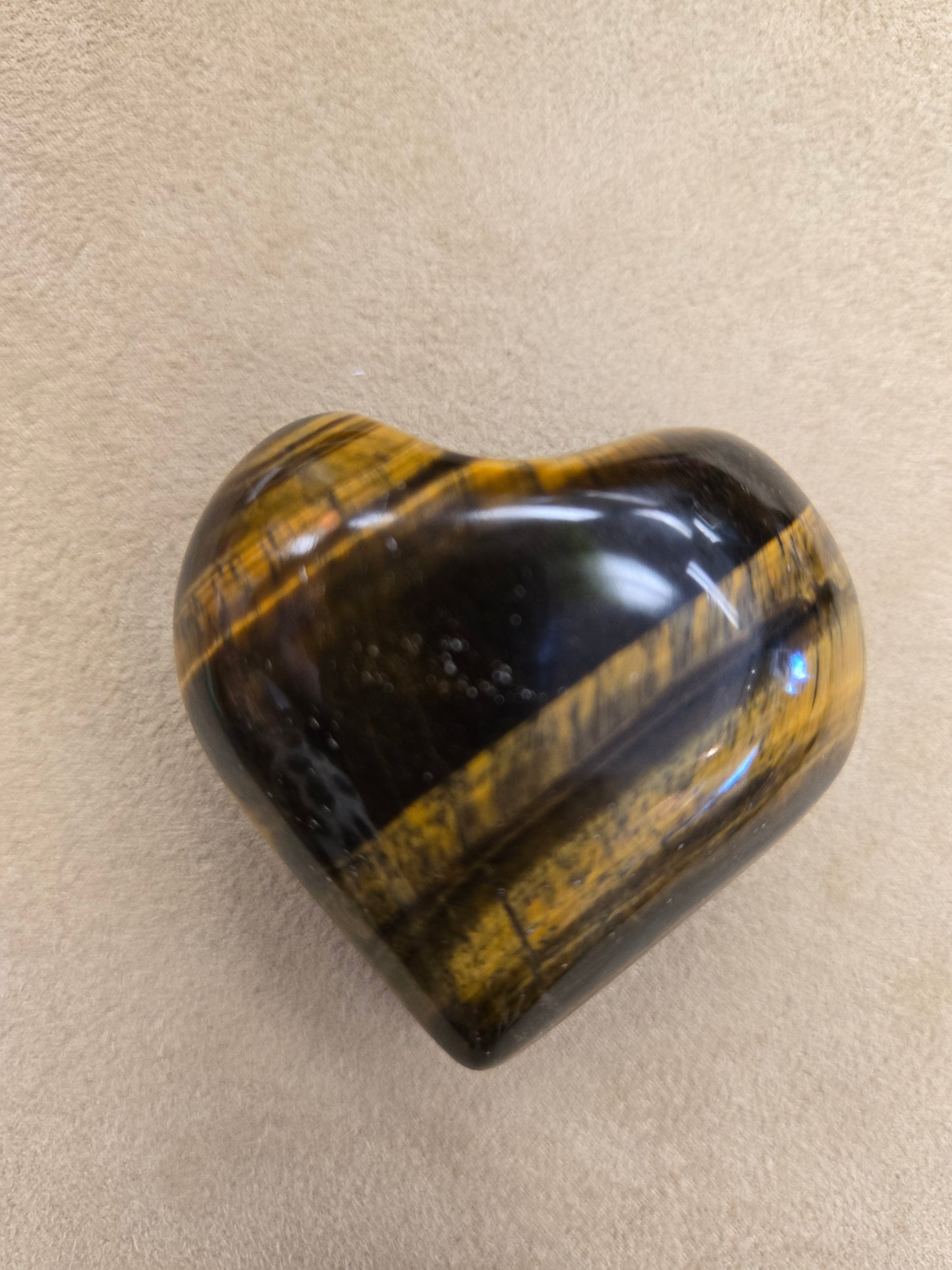 1129 Gold Tiger Eye Puffy Heart